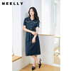 NEELLY纳俪商场同款夏季新款牛仔短袖连衣裙女港风小众工装风长裙N25044Y04557 商品缩略图0