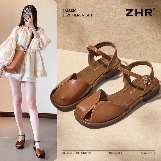 ZHR则则巴恩风包头凉鞋女2025夏新款罗马沙滩凉拖鞋森系复古凉鞋 商品图1