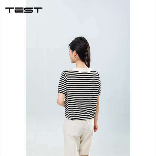 夏上新时尚条纹海军领气质宽松针织衫1252049 商品图8