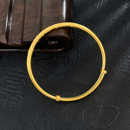 【限时克减150元】足金999.9 #儿童/宝宝 古法空心推拉手镯五福临门推拉镯单只宝宝镯童镯BB镯(ANWGFTZ00011)（预售产品下单后不退款不退货不换货不补差价） 商品图3