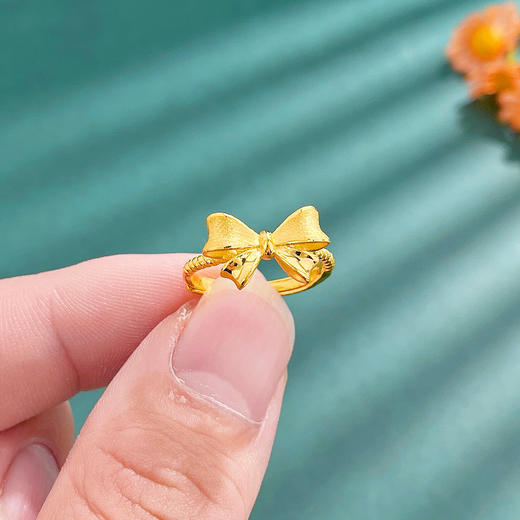 【限时克减150元】足金999.9 #在逃公主 活口戒指在逃公主女戒少女心公主蝴蝶结女戒活口女戒(AWJZ00104)预售产品下单后不退款不退货不换货不补差价 商品图2