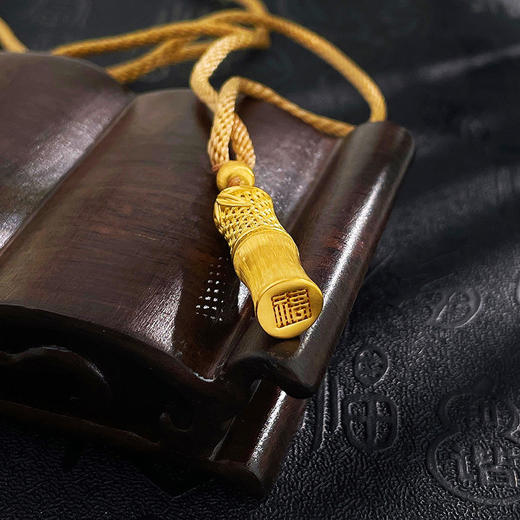 【限时克减150元】足金999 古法空心挂绳国潮传承冰丝金镂空冰丝丝绒金竹韵编织纹节吊坠（含珠子）(AUQGFDZ00138)（预售产品下单后不退款不退货不换货不补差价） 商品图2