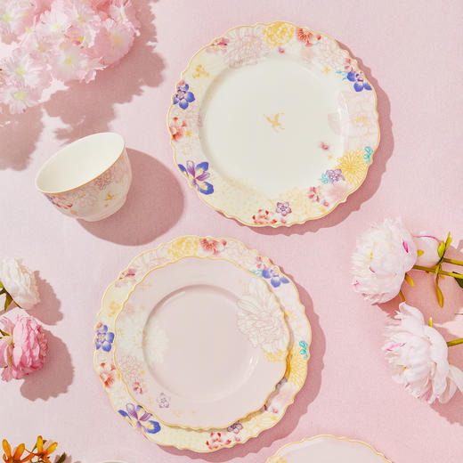 【故宫礼品】芳菲意餐具套装骨瓷碗盘礼盒乔迁新婚结婚生日礼物 商品图5