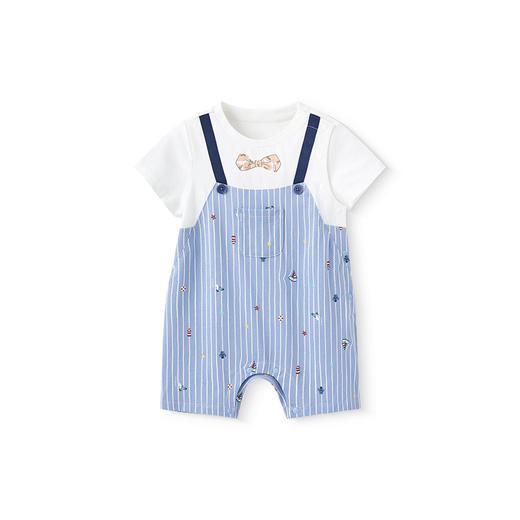 【海洋度假系列】英氏婴儿衣服夏季短袖透气男宝女宝连体衣2025新款纯棉水手爬服 商品图5