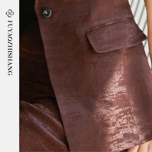 FUYAO扶摇 老钱风西装阔腿裤套装女2025夏季新款醋酸提花国风西服 商品图3