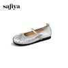 Safiya/索菲娅2025芭蕾舞鞋羊皮褶皱软底浅口玛丽珍平底单鞋SFD3111403 商品缩略图8