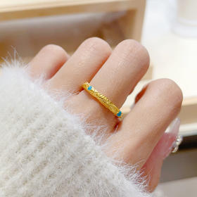 【限时克减150元】足金999 #固口戒指 #宝石珐琅 古法空心哪吒乾坤圈戒指固口圈戒（面宽约2.6-3mm）(AYGFSJZ00001)（预售产品下单后不退款不退货不换货不补差价