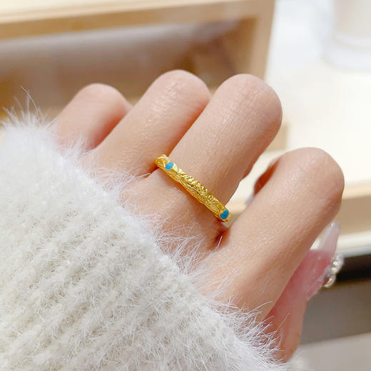 【限时克减150元】足金999 #固口戒指 #宝石珐琅 古法空心哪吒乾坤圈戒指固口圈戒（面宽约2.6-3mm）(AYGFSJZ00001)（预售产品下单后不退款不退货不换货不补差价 商品图0