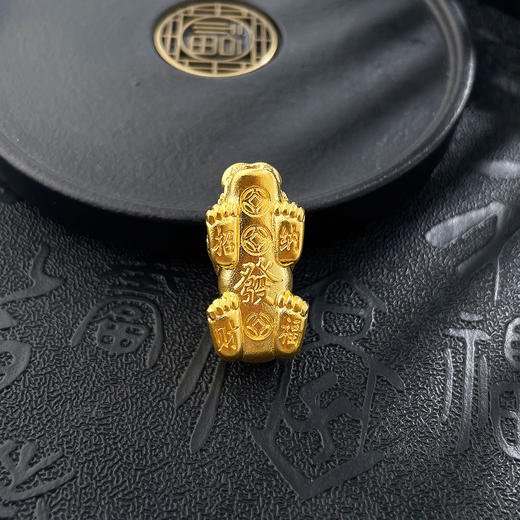 【限时7.5折】【定价黄金】足金999 #超轻 古法空心元宝招财纳福貔貅手串配件Diy吊坠手串配件(YQGFSC00190)预售产品下单后不退款不退货不换货不补差价 商品图1