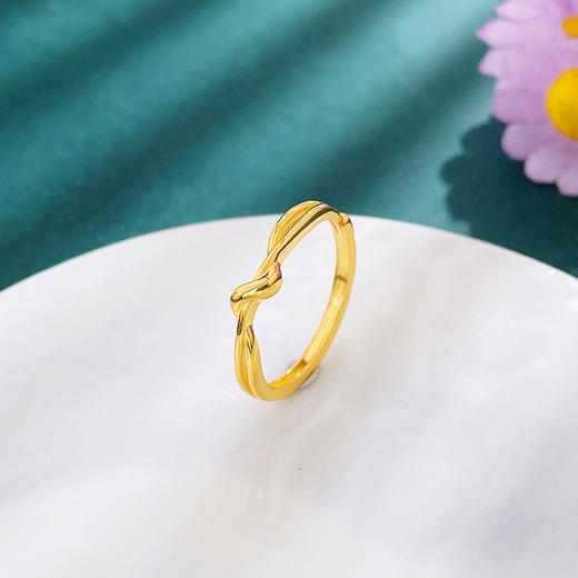 【限时克减128元】足金999.9 【精品】黄金活口戒指爱无尽扭结女戒(JZ01007)预售产品下单后不退款不退货不换货不补差价 商品图0