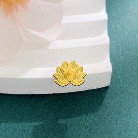 【限时7.5折】【定价黄金】足金 【精品】3D硬金空心仿古法手串配件好事莲莲敦煌佛莲莲花转运珠Diy手串配件(AU3DSC00008)（预售产品下单后不退款不退货不换货不补差价