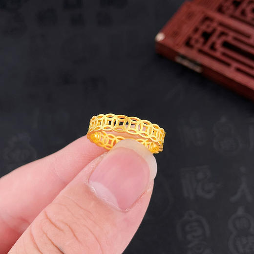 【限时克减128元】足金999.9 #司凤 #招财进宝 古法镂空财源滚滚招财铜造型钱圈戒(ANWZGFJZ00051)（预售产品下单后不退款不退货不换货不补差价 商品图2