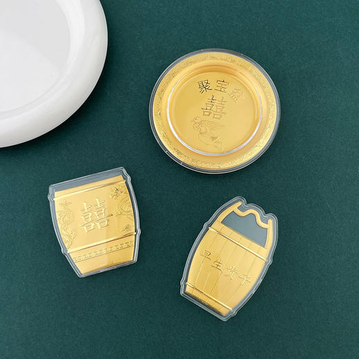 【限时克减150元】足金999 #礼品摆件 #婚庆 2g子孙三宝多子多福囍字聚宝盆礼品摆件（配精美包装、NGTC检测证书）(ATBJ00059)（预售产品下单后不退款不退货不换货不补差价） 商品图5