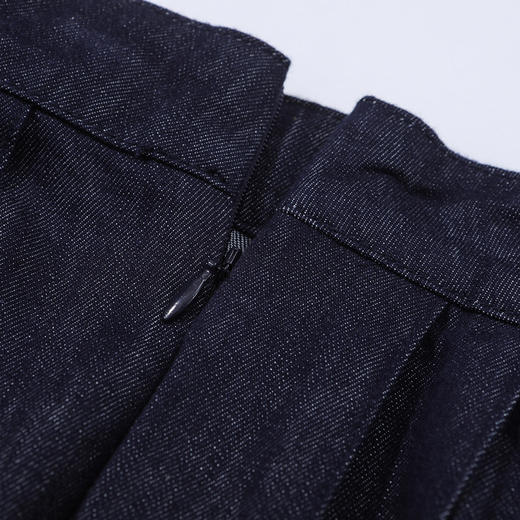 谜底半身裙女2025夏季新品通勤压褶伞裙宽松A型中长半裙252MB0632 商品图3