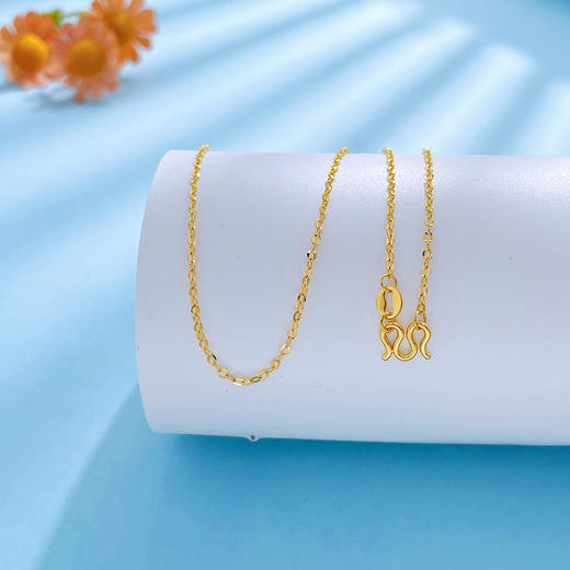 【限时克减150元】足金999 5G黄金十字链不可调节机织项链（面宽约1.3-1.7mm）(BJ5GXL00028)（预售产品下单后不退款不退货不换货不补差价） 商品图0