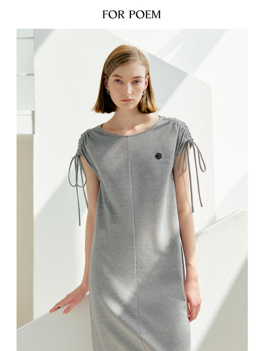 ForPoem 现货 25/SS原创设计凉感防晒功能短袖中长款休闲一步裙 商品图1