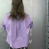 MZ小字母印花基础长袖衬衫（白紫）春季951020100321 商品缩略图1