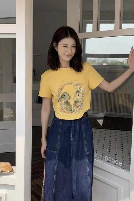 Stay2Weeks 兔子印花短款T恤 18067 商品图2
