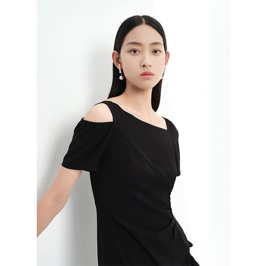 NEELLY纳俪商场同款夏季新款时尚修身连衣裙女百搭收腰开衩长裙N25044Y04584 商品图2