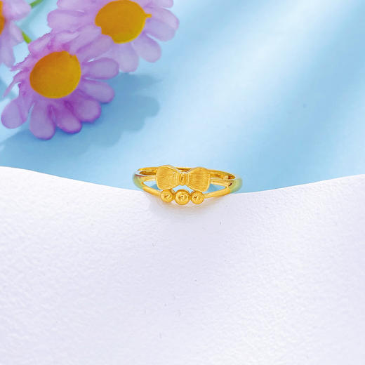 【限时克减150元】足金999 #在逃公主  镂空活口戒指砂面蝴蝶结圈戒(AUQJZ00038)预售产品下单后不退款不退货不换货不补差价 商品图1