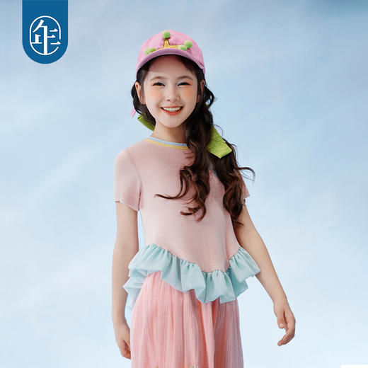 【年衣】女童2025年夏季新款上衣原创设计宽松半糖奶昔短袖T恤（预售6.3发货） 商品图4