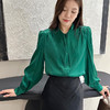 洛诗琳45321春夏新款设计感绑带式纯色真丝领结衬衫女22255 商品缩略图0