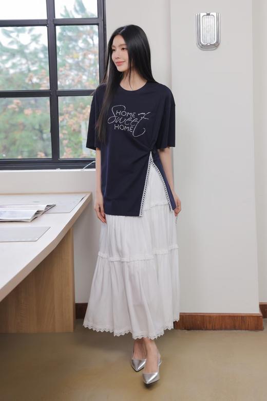 章那汀 中长款设计感开衩T恤5A21T58270/451897预售 商品图2