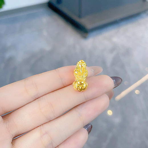 【限时克减150元】足金999 #超轻 古法空心元宝招财纳福貔貅手串配件Diy吊坠手串配件(YQGFSC00192)补差价）预售产品下单后不退款不退货不换货不补差价 商品图3