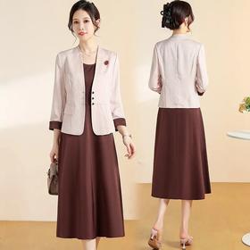 【自】全新升级【铂金会员330/天猫439/差价109】(99540) 洛诗琳25春季新款洋气两件套连衣裙时尚气质通勤轻熟风裙子