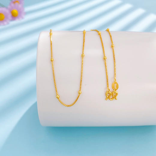 【限时克减150元】足金999 5G黄金盒仔项链不可调节机织项链（面宽约1.7-2.1mm）(BJ5GXL00104)（预售产品下单后不退款不退货不换货不补差价） 商品图0