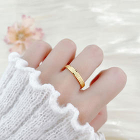 【限时克减150元】足金999.9 #CNC 【精品】空心镜面金CNC钉砂固口圈戒（面宽约2.5-2.7mm）(AIJZ00150)（预售产品下单后不退款不退货不换货不补差价