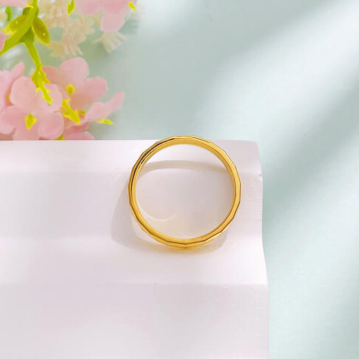 【限时克减150元】足金999 #CNC #固口戒指 5G黄金空心菱形刻面戒指固口圈戒（面宽约2.6-3mm）(BE5GJZ00157)（预售产品下单后不退款不退货不换货不补差价） 商品图3