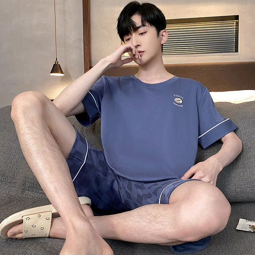 【男士睡衣套装！短袖短裤，舒适透气！】睡衣男士夏季短袖短裤家居服 男款大码夏天薄款 夏款大码套装-QQ 商品图13
