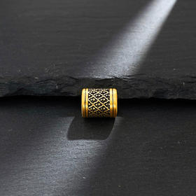 【限时7.5折】【定价黄金】足金 #电黑金 3D硬金电黑金如意花转运珠Diy手串配件(V3DSC00448)