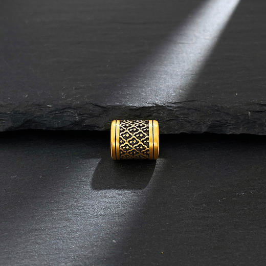 【限时7.5折】【定价黄金】足金 #电黑金 3D硬金电黑金如意花转运珠Diy手串配件(V3DSC00448) 商品图0