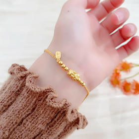 【限时克减150元】足金999 #招财纳福 5G黄金纳福吊饰貔貅宝宝串珠调节手链(AG5GSL00222)（预售产品下单后不退款不退货不换货不补差价）