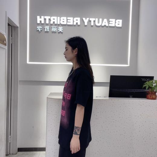 MZ圆领大字母图案短袖T恤（黑）夏季952010380321 商品图3