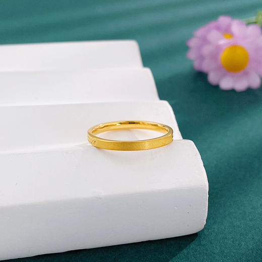 【限时克减150元】足金999 #固口戒指 #CNC 5G黄金实心车花圈戒条戒（面宽约1.8-2.2mm）(BE5GJZ00101)（预售产品下单后不退款不退货不换货不补差 商品图2