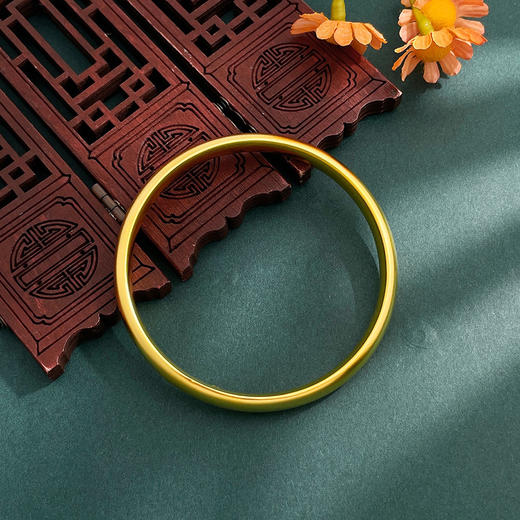 【限时克减150元】足金999.9 #超轻 古法空心固口手镯泥鳅背素圈手镯（面宽约9.5-9.9mm，厚约5.4mm）(ANWGFSZ00915-4)预售产品下单后不退款不退货不换货不补差价 商品图2