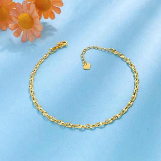 【限时克减150元】足金999 5G黄金金星链可调节机织手链（面宽约2.1-2.5mm）(BJ5GSL00016)（预售产品下单后不退款不退货不换货不补差价） 商品图1