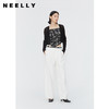 NEELLY纳俪商场同款夏季新款莱赛尔高腰直筒裤女气质百搭休闲裤N25044H04401 商品缩略图0