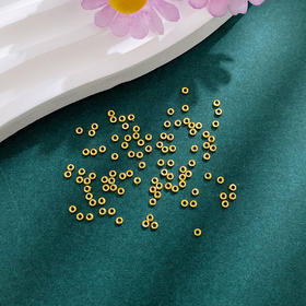 【限时7.5折】【定价黄金】足金999 （无成色字印）古法实心小甜甜圈金圈手串配件小隔片Diy手串配件/100件(AKGFSC00635)预售产品下单后不退款不退货不换货不补差价