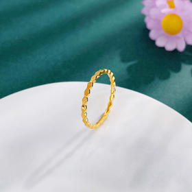 【限时克减150元】足金999 #固口戒指 #CNC 5G黄金实心麦穗粒圈戒条戒（面宽约1.4-1.8mm）(BE5GJZ00097)（预售产品下单后不退款不退货不换货不补差价