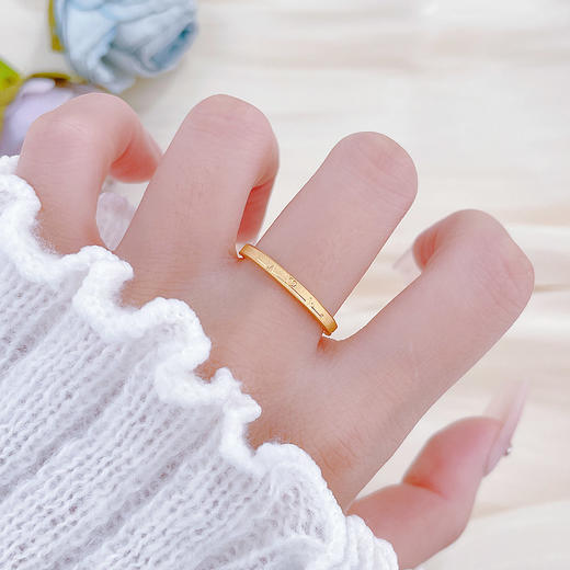 【限时克减150元】足金999 #CNC 5G黄金实心固口戒指告白蜜语心动心率圈戒条戒线戒（面宽约1.9-2.3mm）(BE5GJZ00109)（预售产品下单后不退款不退货不换货不补差价 商品图0