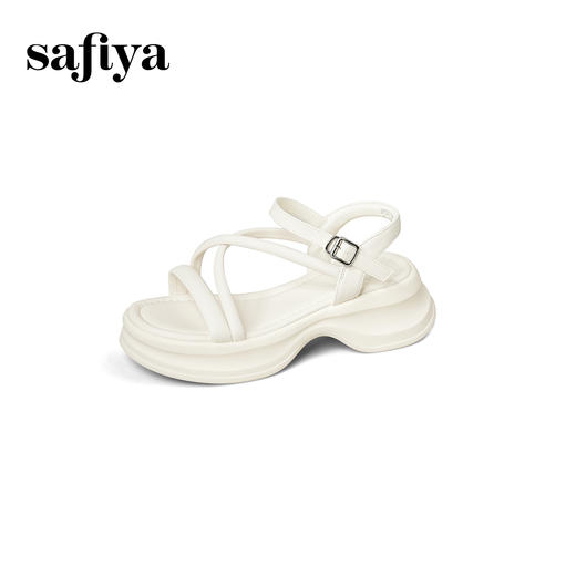 Safiya/索菲娅2025甜酷奶芙·轻便增高百搭露趾厚底松糕罗马凉鞋SFD2115407 商品图14