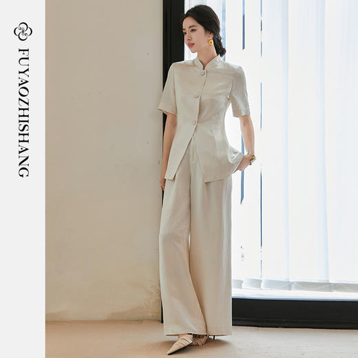 FUYAO扶摇「生存美学」西装套装女2025夏季三醋酸缎面垂感高级感 商品图5