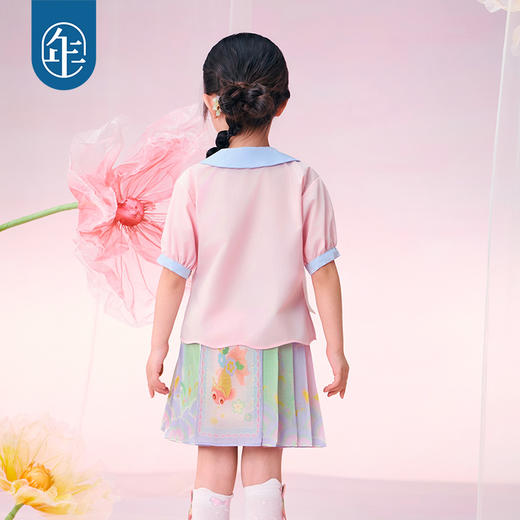 【年衣】童装女童新中式短袖衬衫2025新款儿童甜美国风金玉年年衬衫 商品图4