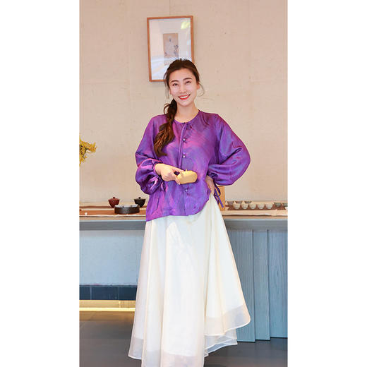 【抖音专属】新中式衬衣(25710205优昙瑞-高定款) 商品图0