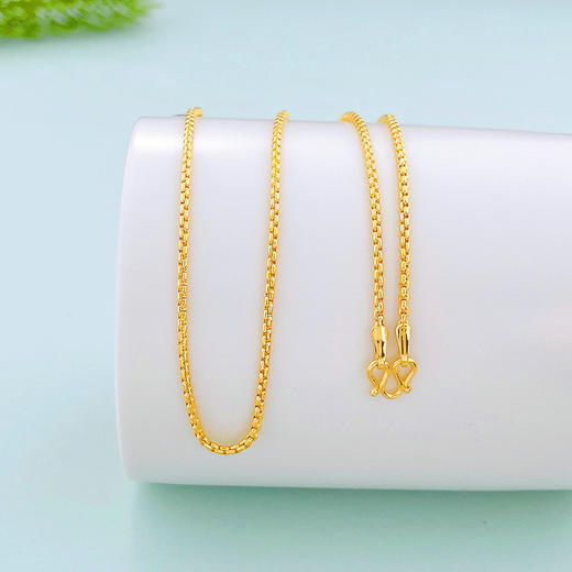 【限时克减150元】足金999 方珍珠项链（面宽约1.6-2mm)(AUXL00021)预售产品下单后不退款不退货不换货不补差价 商品图0