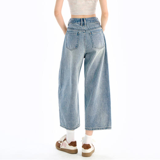 馥迦时髦清爽八分裤牛仔裤 商品图1